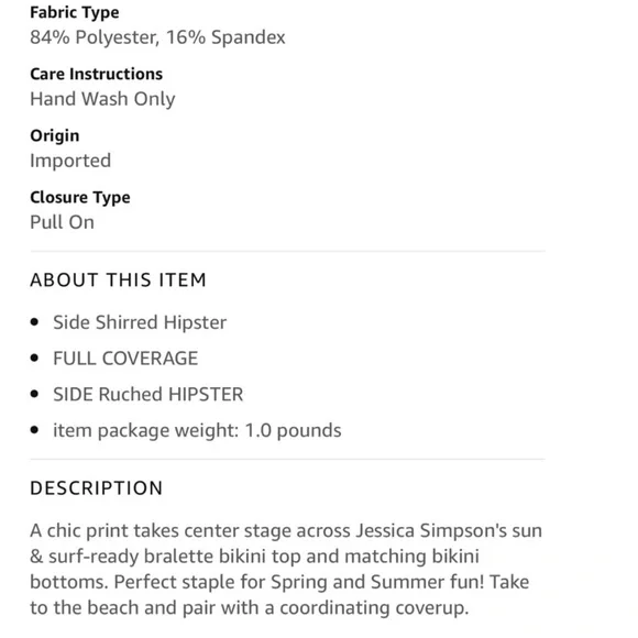 Jessica Simpson Bikini Bottoms Mix & Match Floral Print Swim Red Size XL - Picture 10 of 10